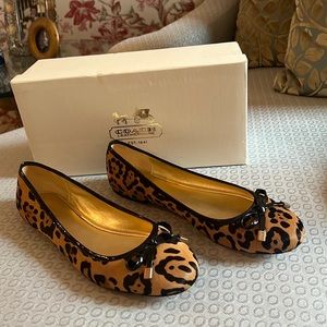 COACH Adorable Ocelot Print Haircalf Ballet Flats